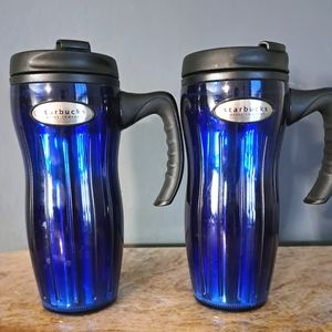 2 Starbucks 16oz travel mugs. 2002